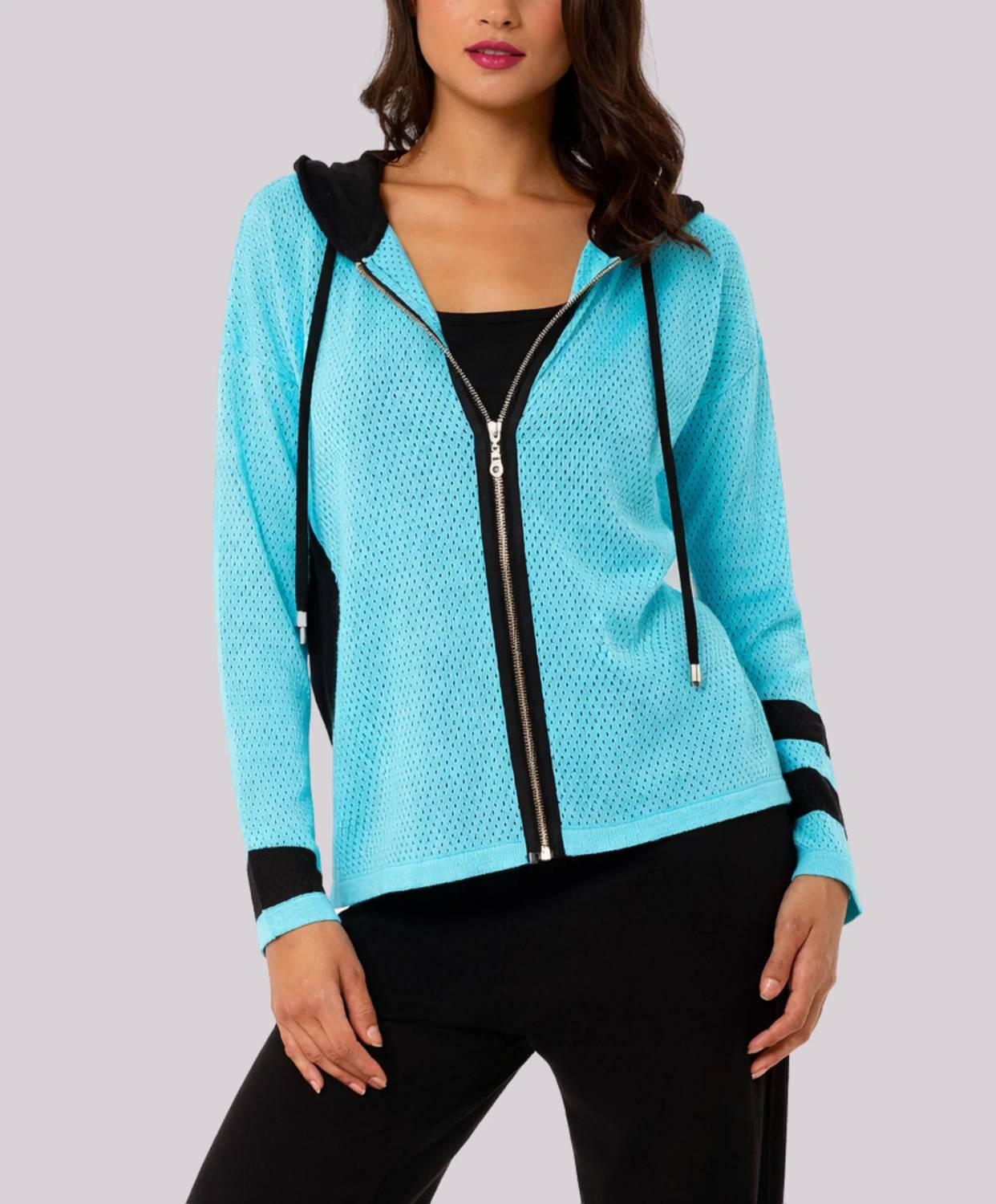 Angel Apparel - Pointelle Knit Zip Up Hoodie
