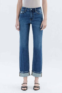 Lovervet - High Wasit Cuffed Straight Leg Jean