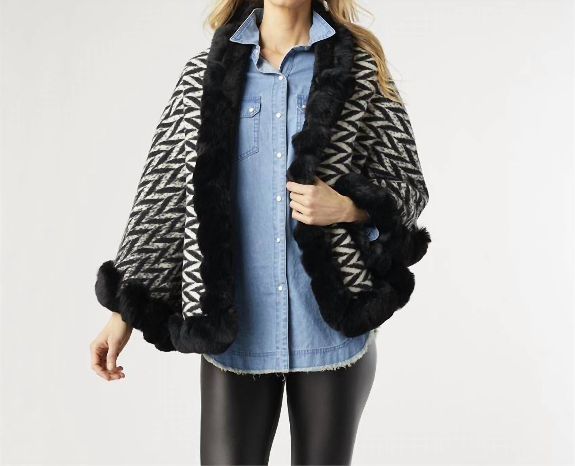 tgbBrands Reversible Lux Cardigan in black cream - women's cardigan - detail view
