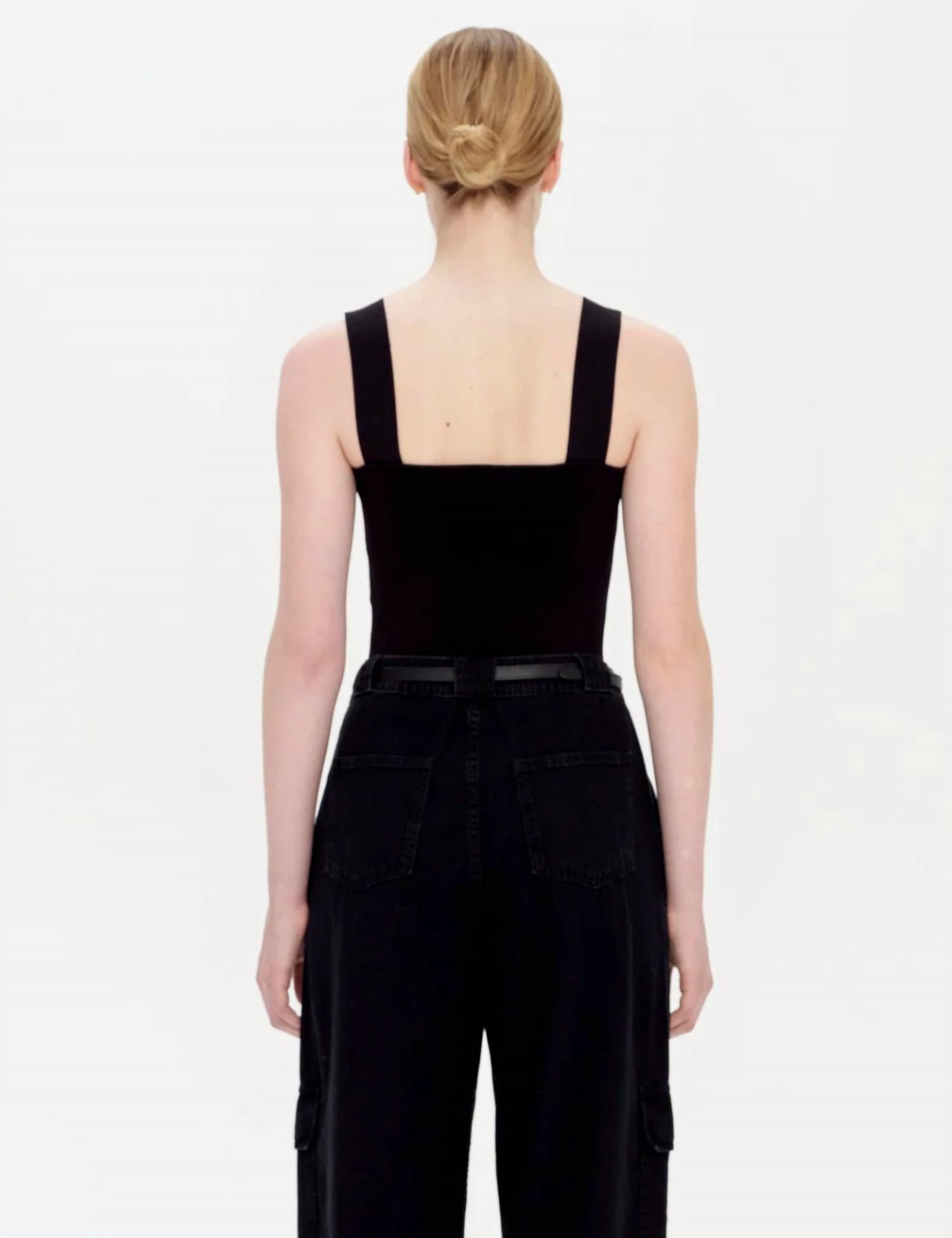 SIMKHAI Madine Tank Top in black - women's tank top - detail view