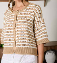 Blu Pepper - Crochet Knit Cardigan