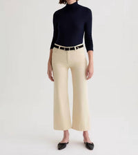 AG Jeans Saige Wide Leg Crop Corduroy Pants in opal stone 1 - women's pants