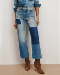 Veronica Beard - Dylan Patchwork Straight Leg Jean