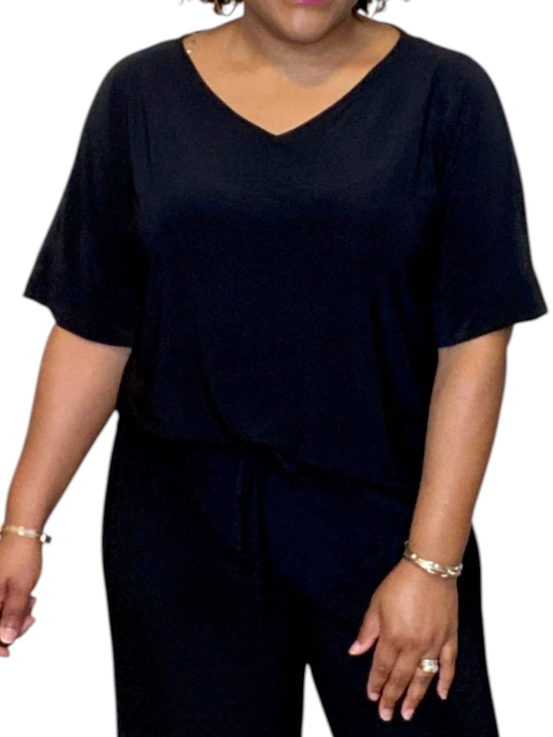 Dear Scarlett - V-neckline Tunic Top And Pant Travel Set