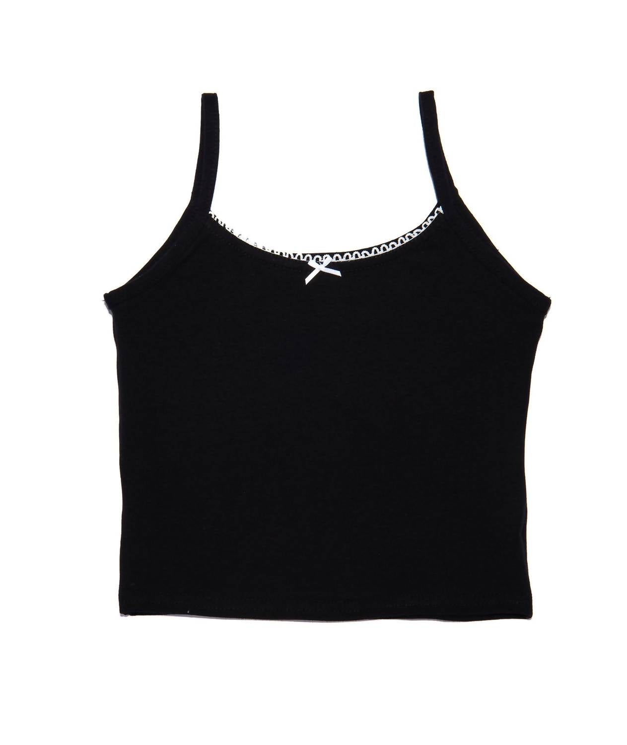 Cheryl Creations Girl's Amie Cami Bow Top in black - kids' tank top
