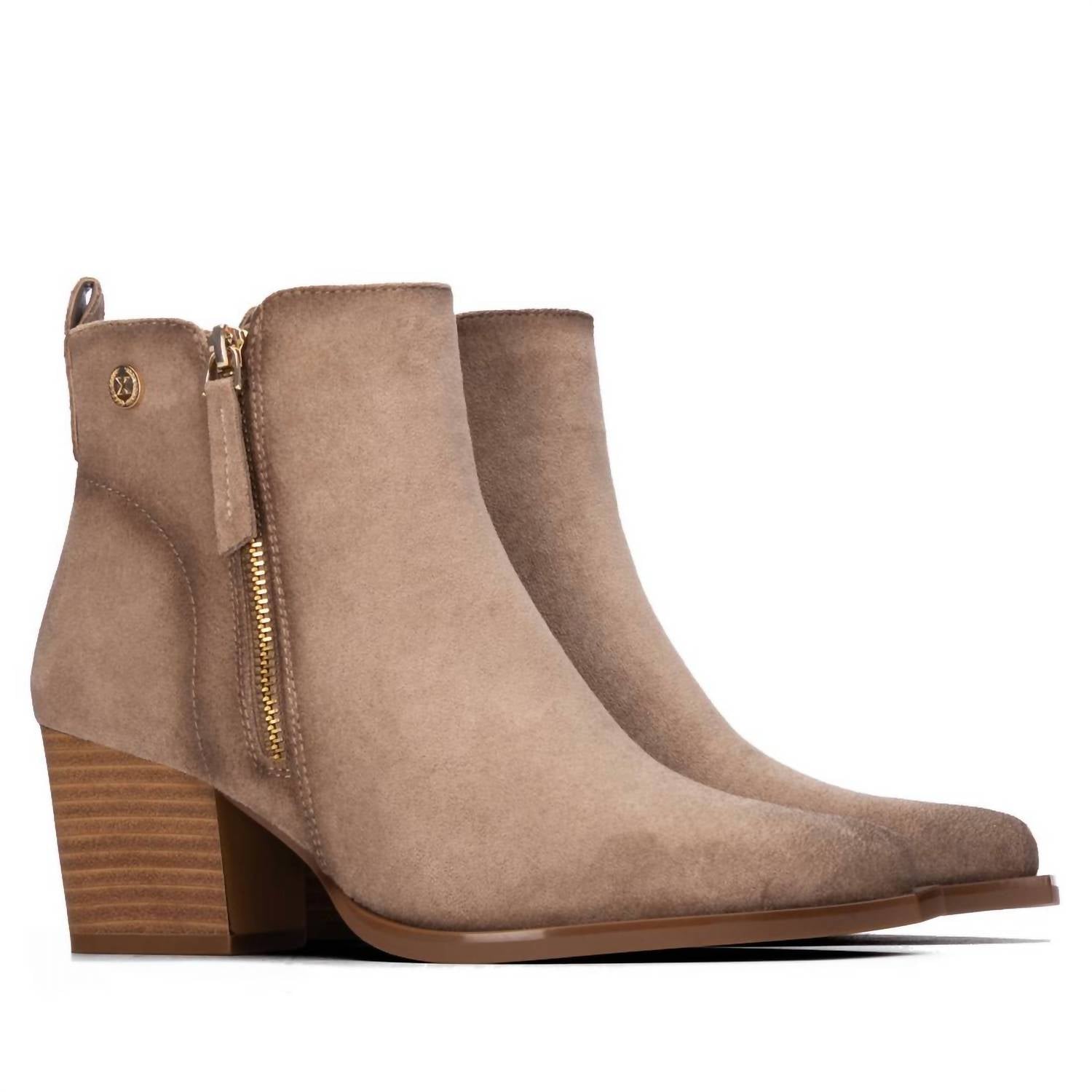 Xti - Women's Block Heel Suede Ankle Booties