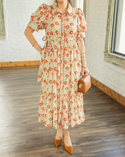 Entro - Women's Evangeline Floral Print Midi Dress