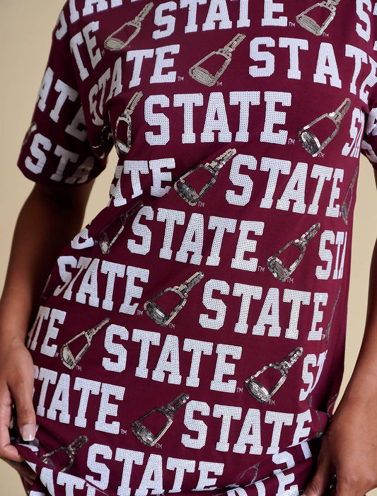 Stewart Simmons - The Sequin Repeat T-shirt Dress Miss State