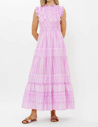 Oliphant - Sleeveless Smocked Maxi Dress