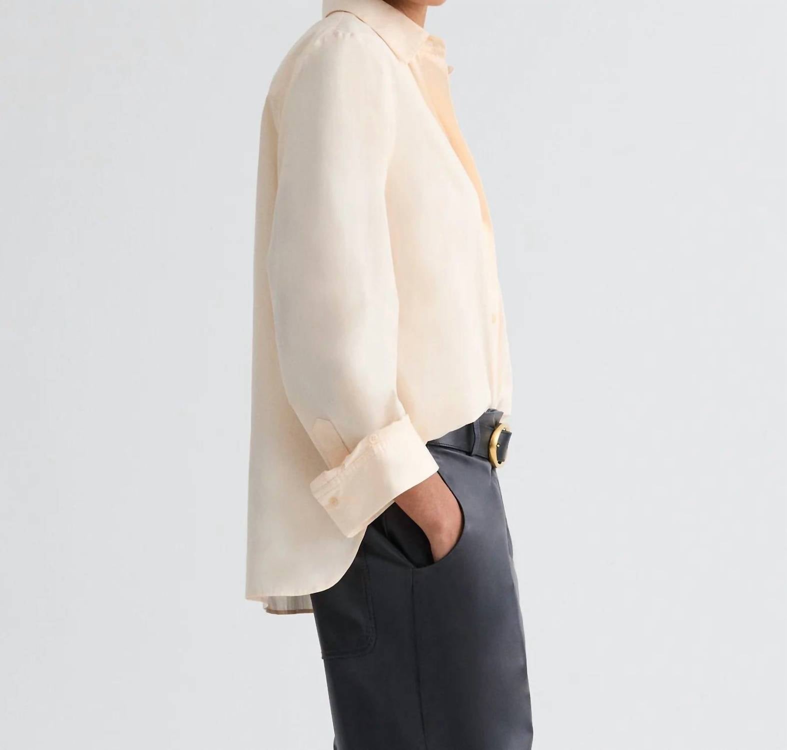 TWP Next Morning Shirt in creme de peche - women's shirt - alternate view