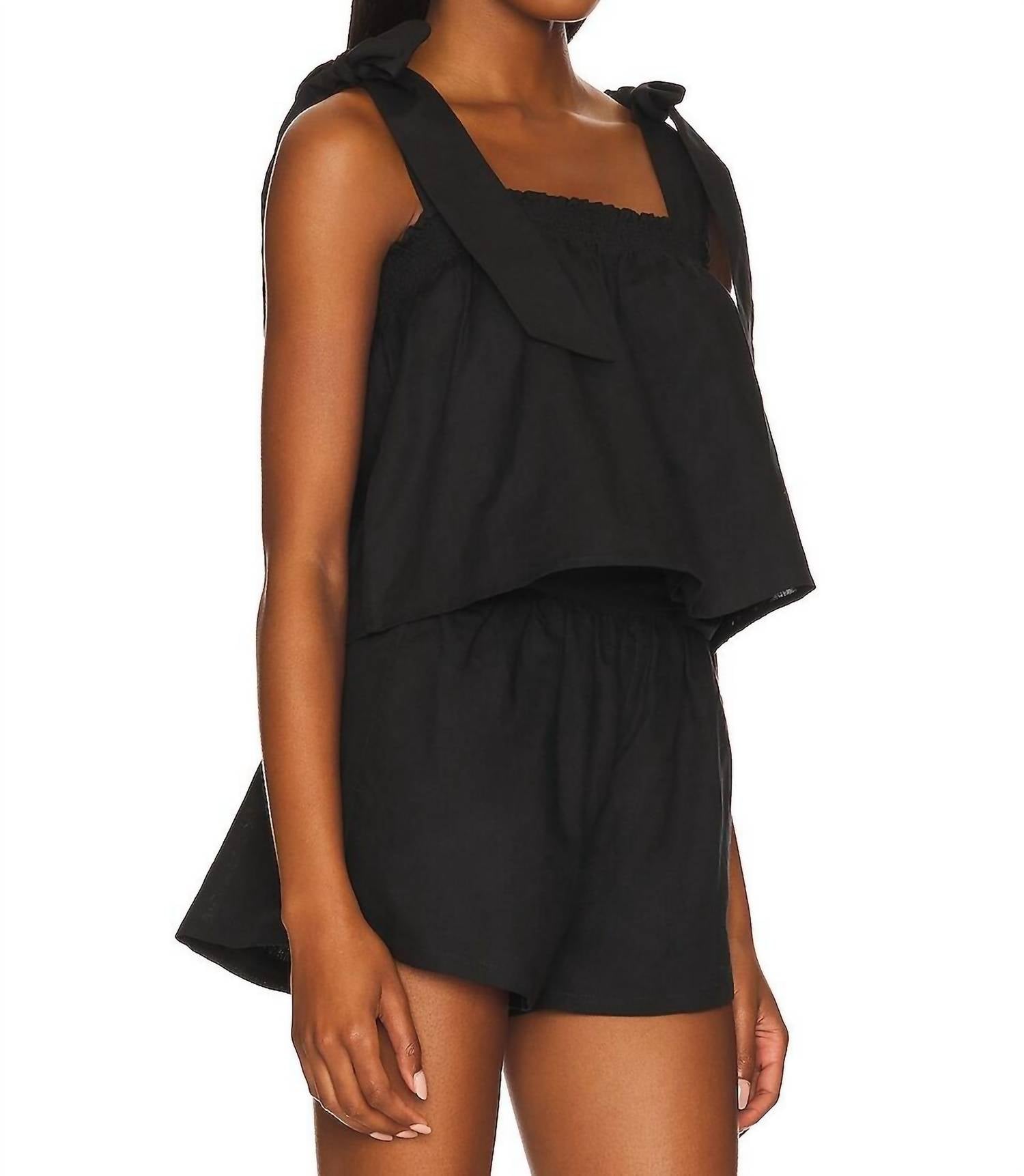 Something Navy - Tie Shoulder Top