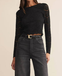 Z Supply - Aurora Lace Cropped Long Sleeve Top