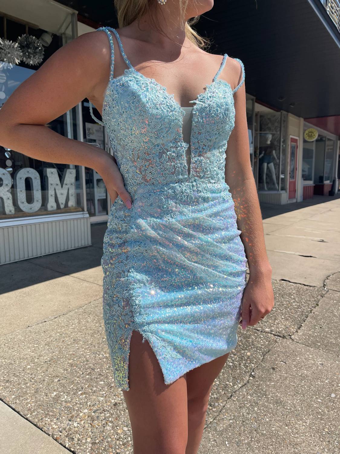 Splash Prom - Sweetheart Neck Mini Dress