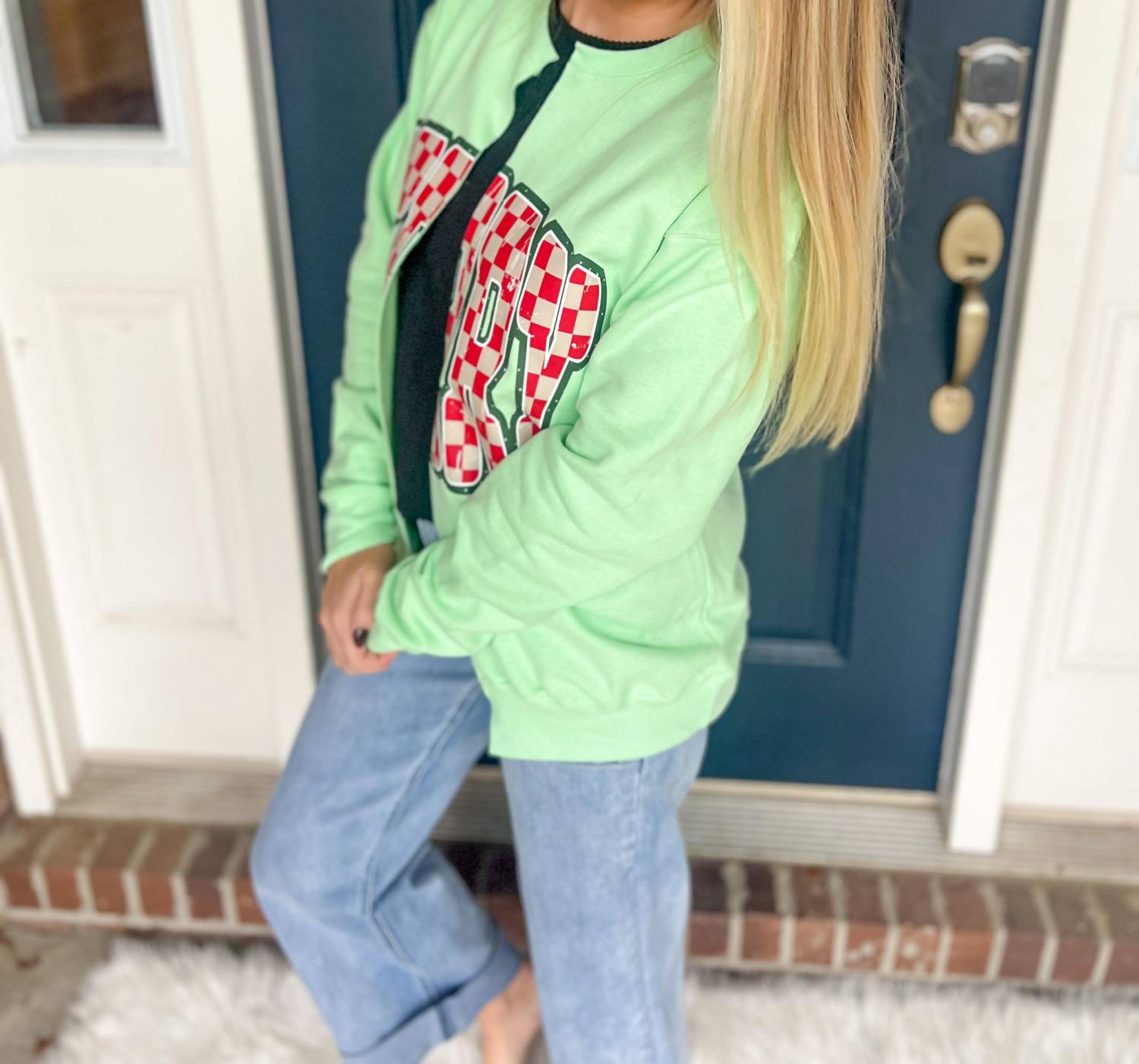 Cmd - Retro Merry Checkered Cardi Sweatshirt