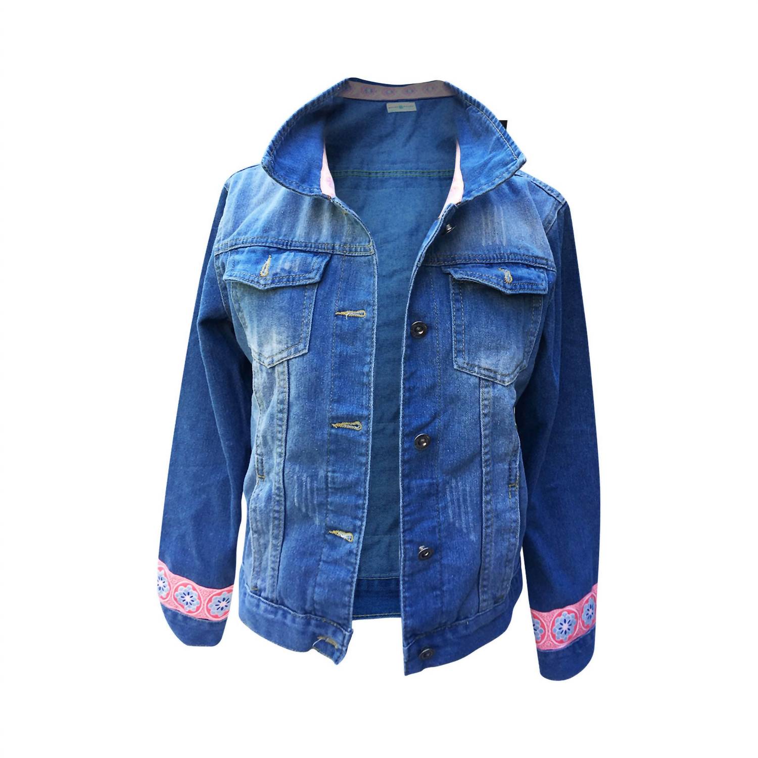 Hadley Pollet - Pansy Flower Jean Jacket