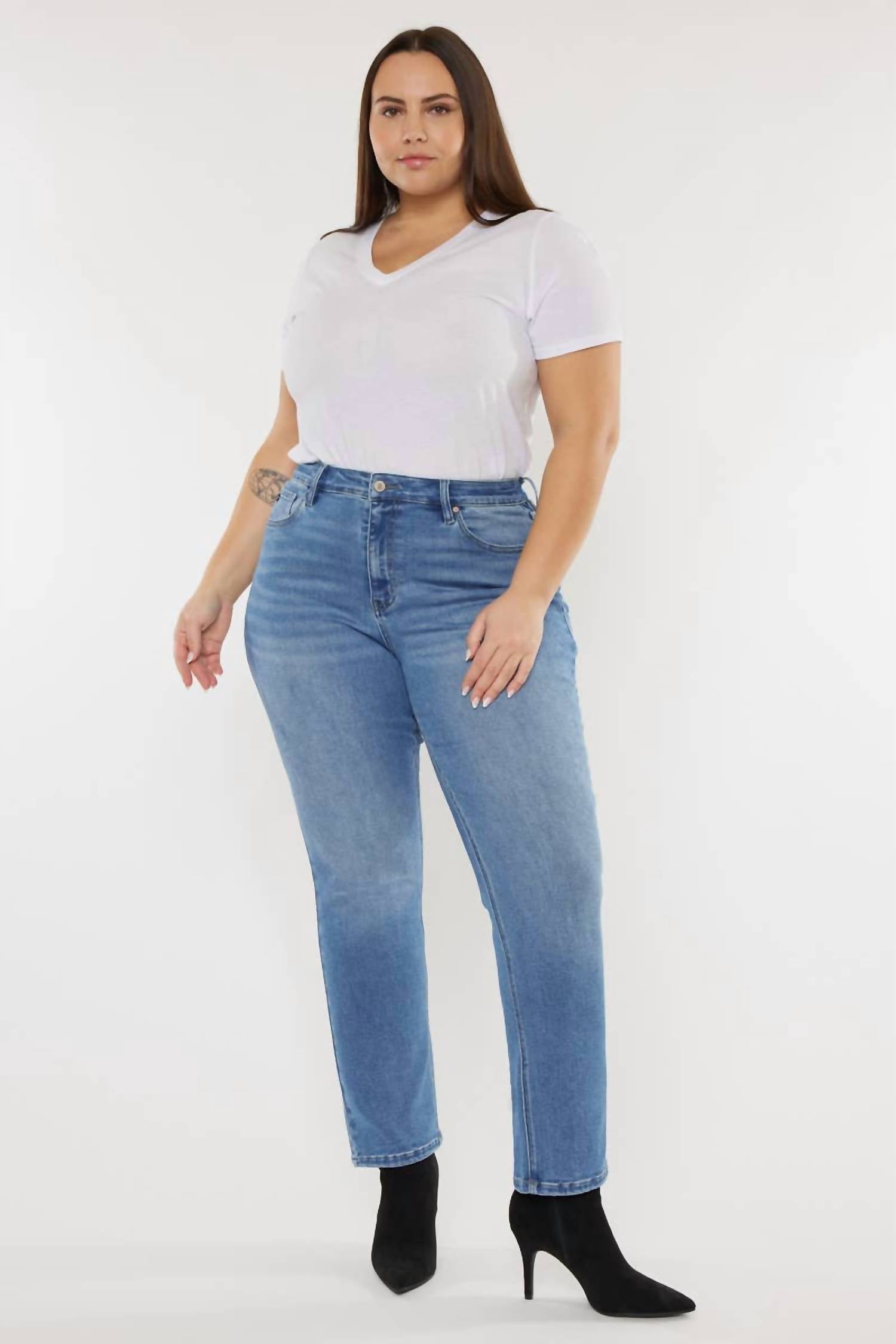 Kancan - High Rise Slim Straight Jeans - Plus