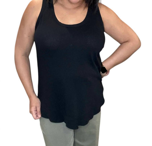 Bobi - Ribbed Curved Hem Tank Top