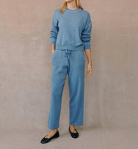 Bella Dahl Whip Stitch Straight Leg Pants in heather blue 1 - women's pants