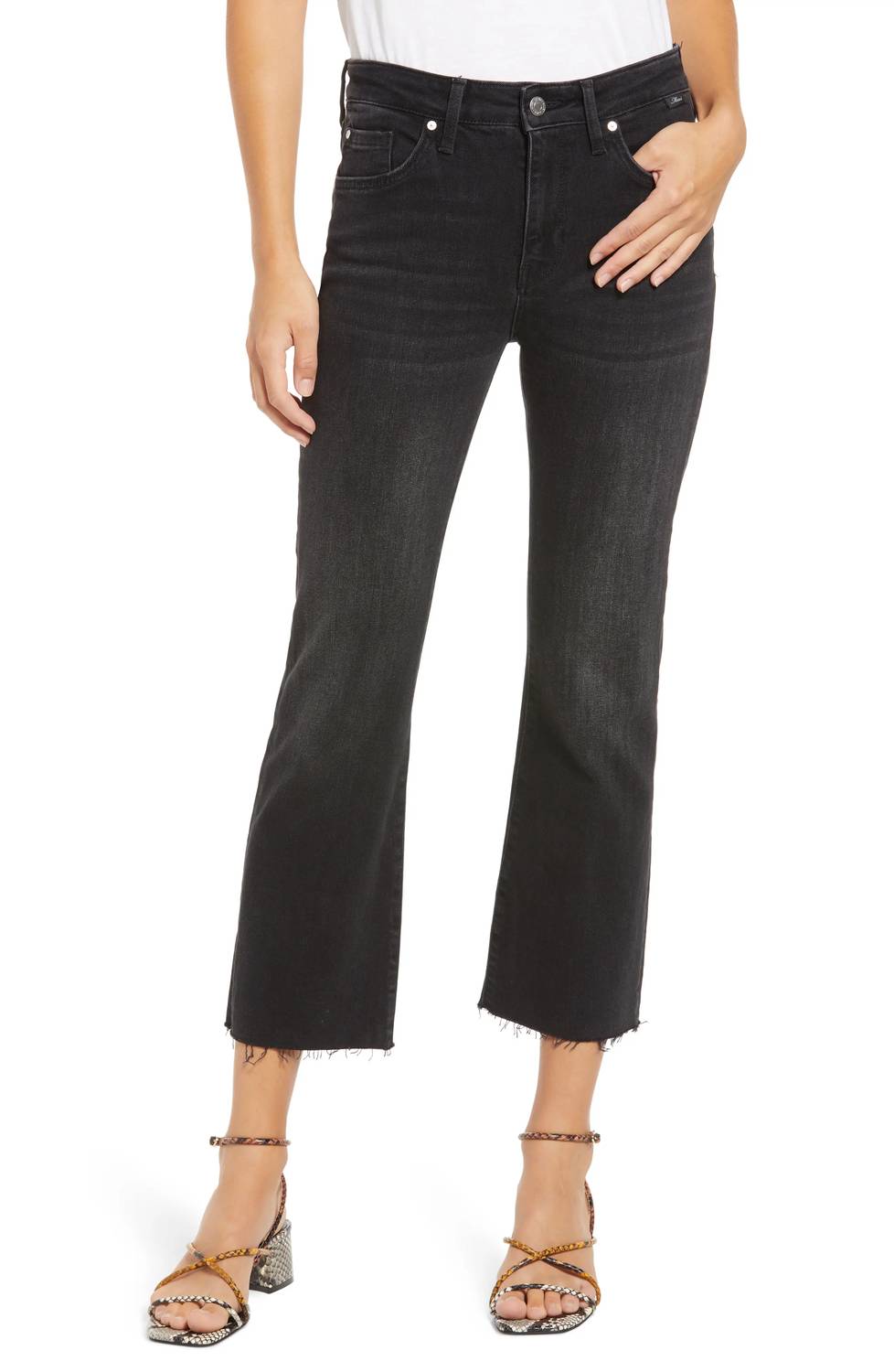 Mavi - Anika High Waist Fray Hem Crop Flare Jeans