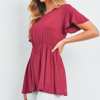 Perfect Peach - Flutter Sleeve Empire Top