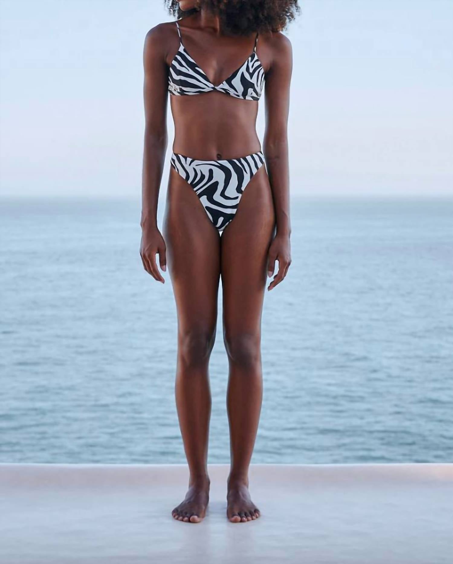 Haight Olivia Top in black white zebra - women's swimwear - view 4