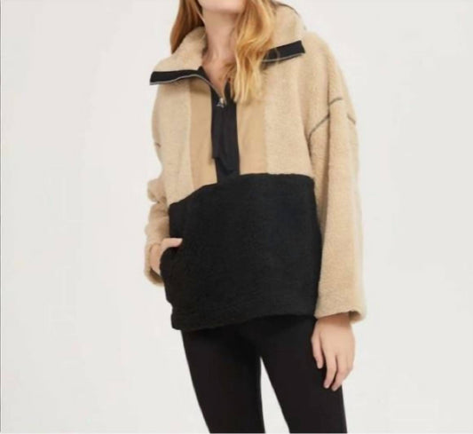 Something Navy - Teddy Quarter Zip Jacket