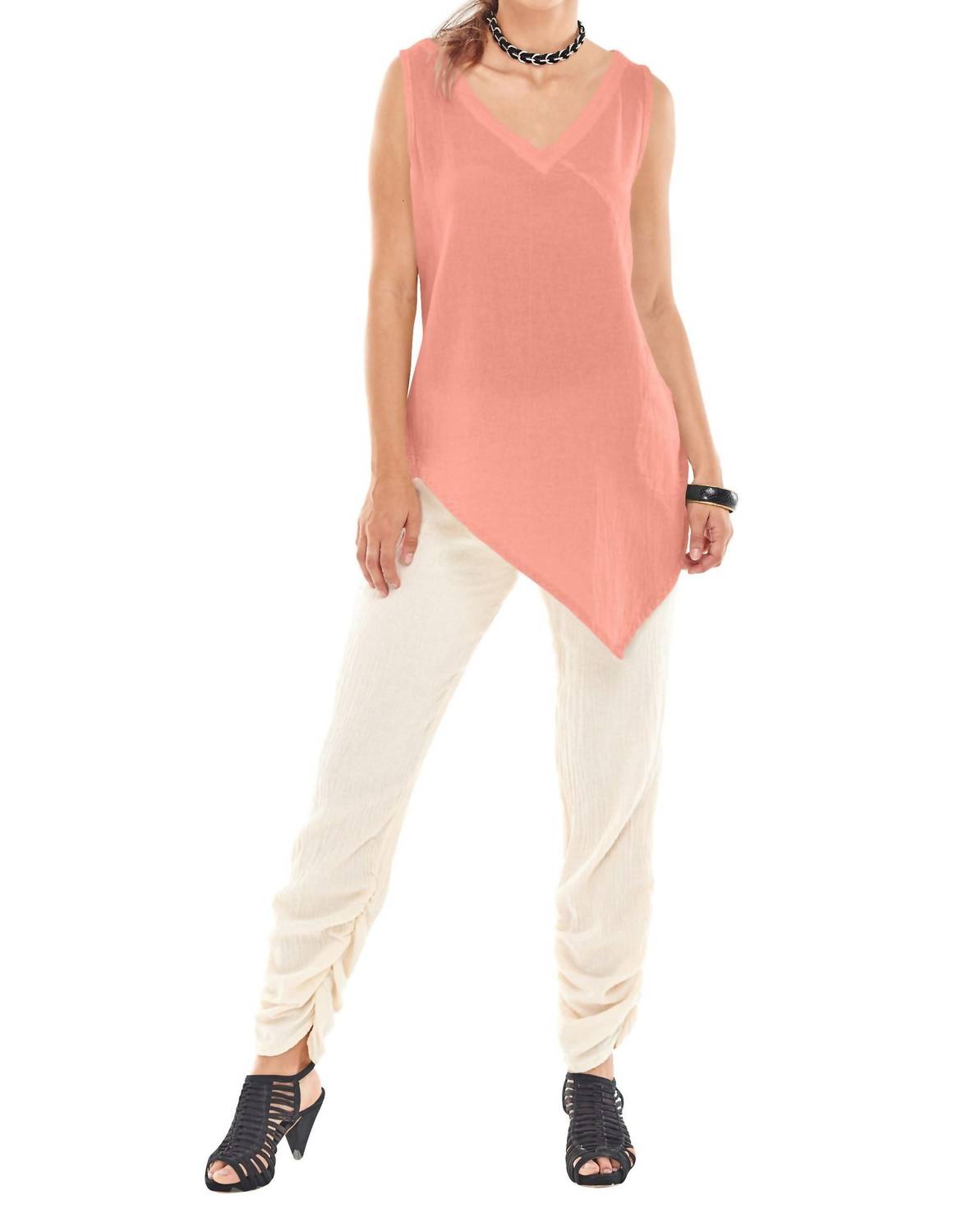 Oh My Gauze! Allie Top in peach - women's tank top