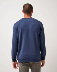 TravisMathew Amenities V-neck Crew Sweater in heather blue nights - men's sweater - alternate view