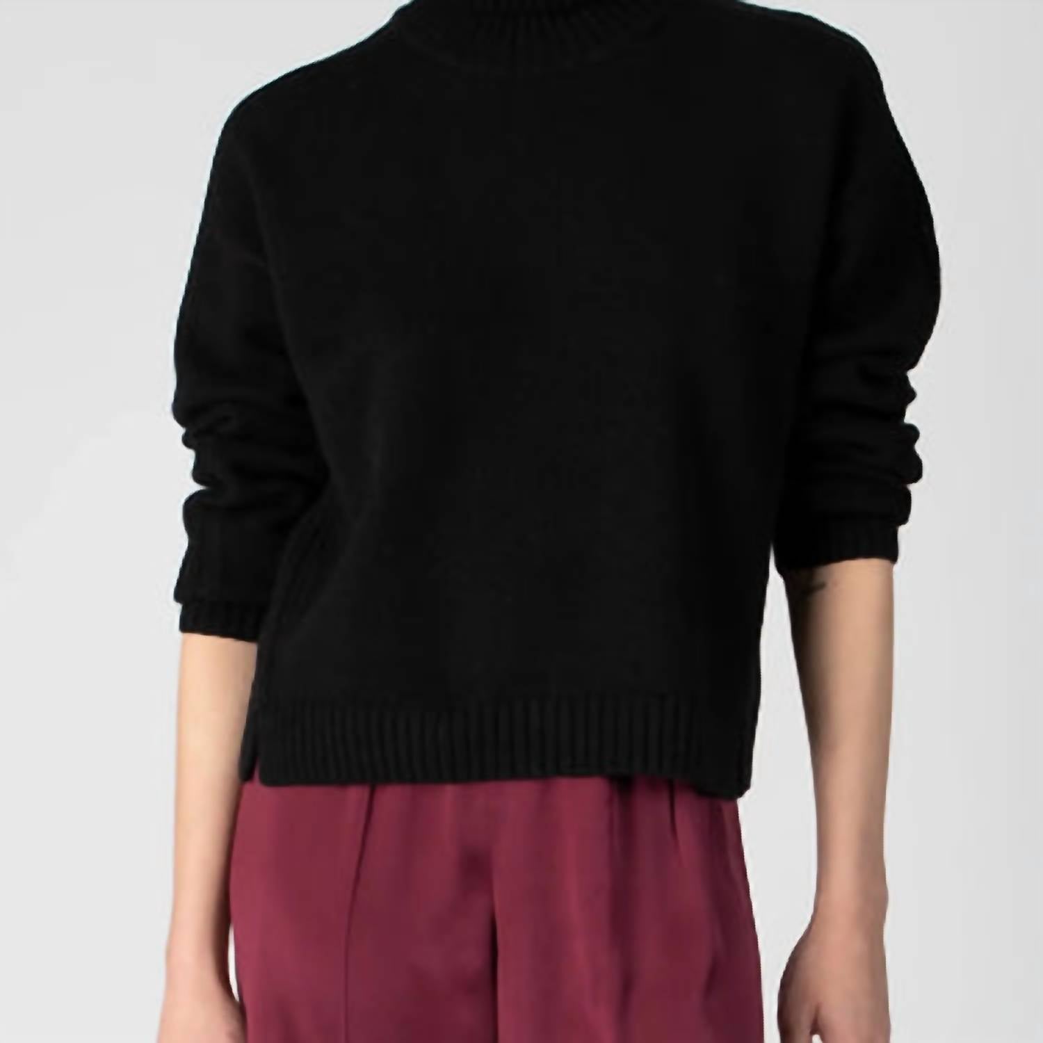 Atm - Women's Merino Wool Blend Turtleneck Top