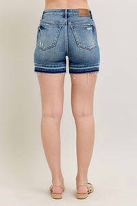 Judy Blue - Meredith Mid Rise Tummy Control Release Hem Short