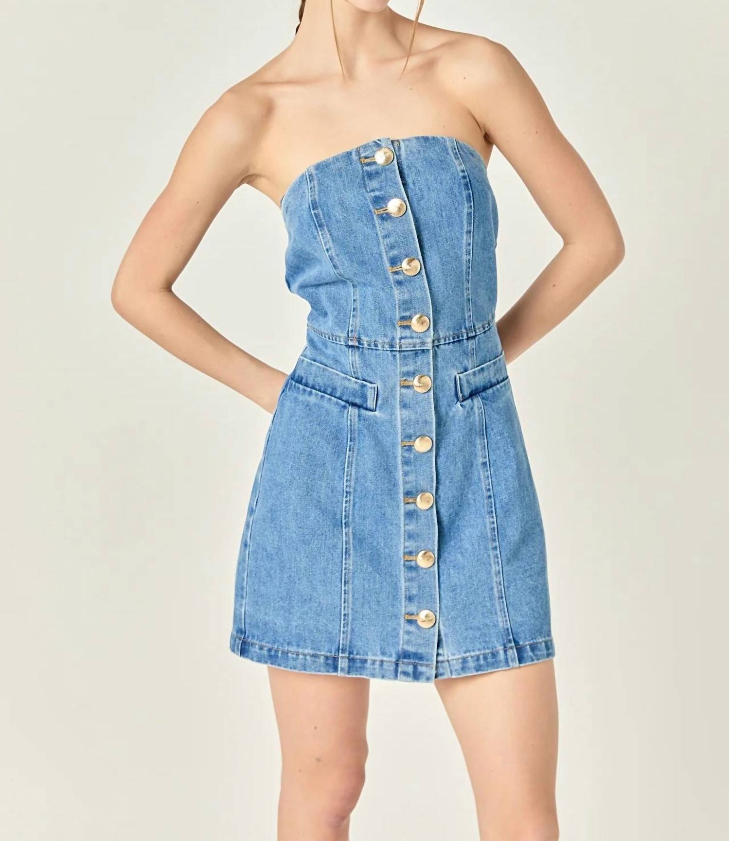 2.7 August Apparel - Dani Denim Mini Dress