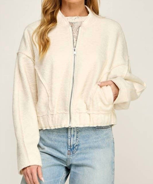 Miss Love - Soft Touch Textured Bomber Jacket