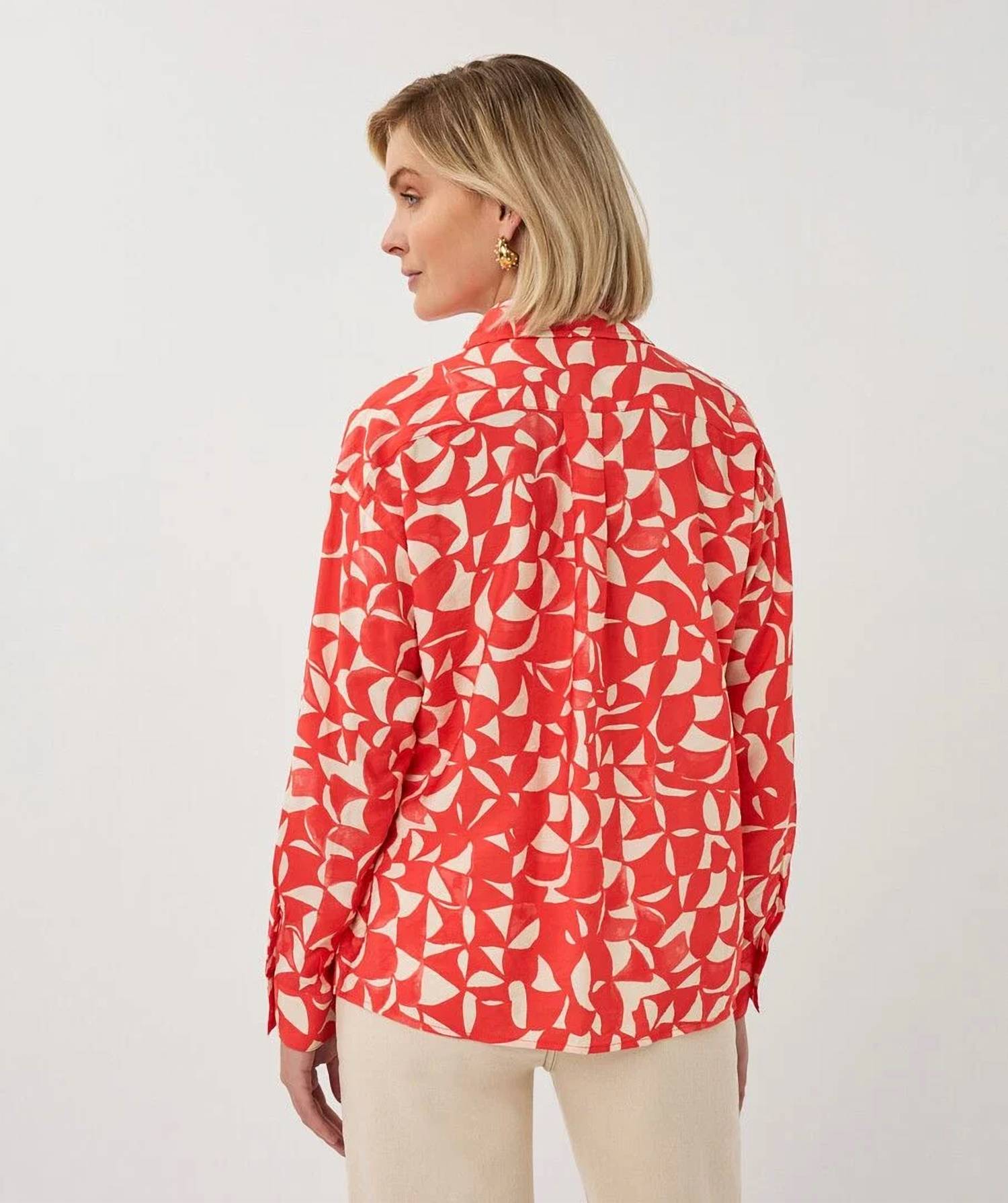 Esqualo - Long-sleeved Button-down Blouse