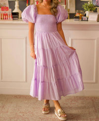 By Together Puff Sleeves Maxi Dress in lavender - women's dress - view 4