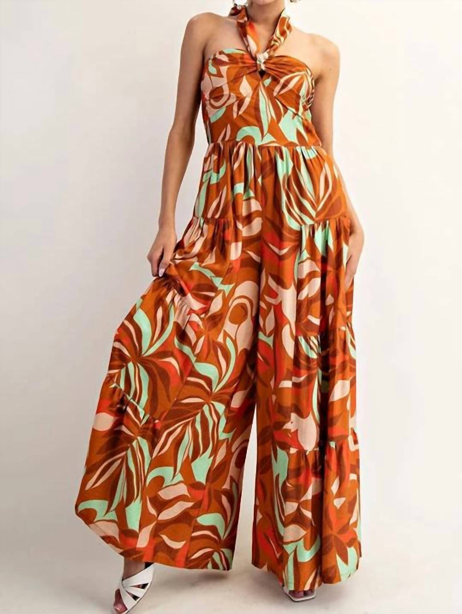 Ee:Some - Ginger Halter Jumpsuit
