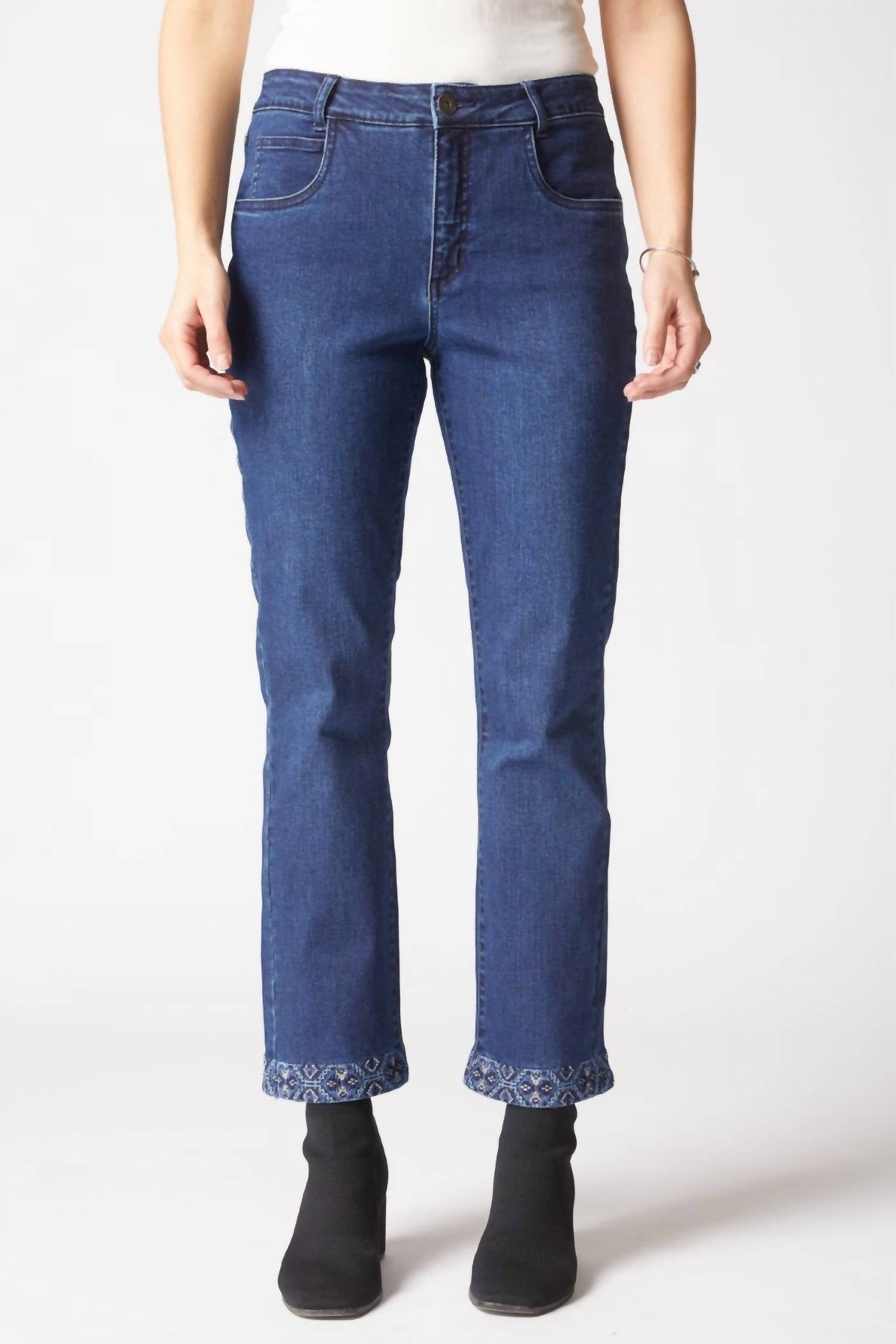 Habitat - Slim Ankle Embroidered Stretch Jeans