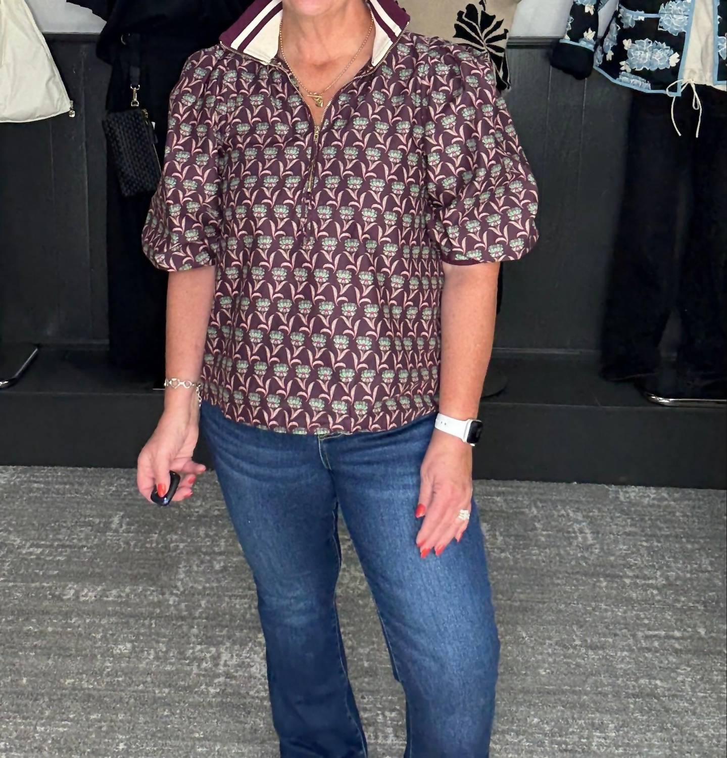 Entro - Floral Puff Sleeve Top