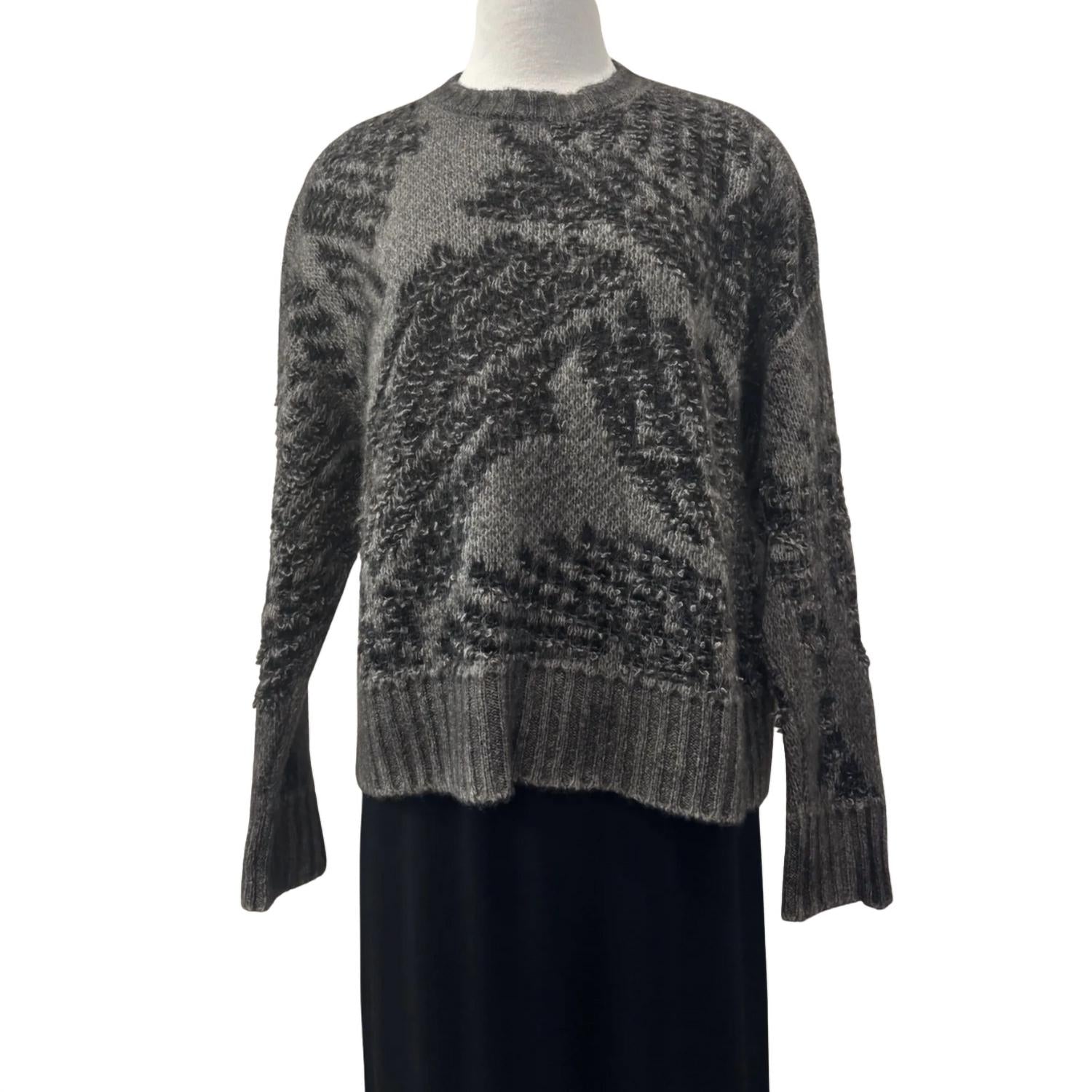 Avant Toi - Women's Hand Painted Jacquard Effect Round Neck Pullover