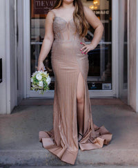 Sherri Hill Women's Prom Dress in nude silver - women's dress