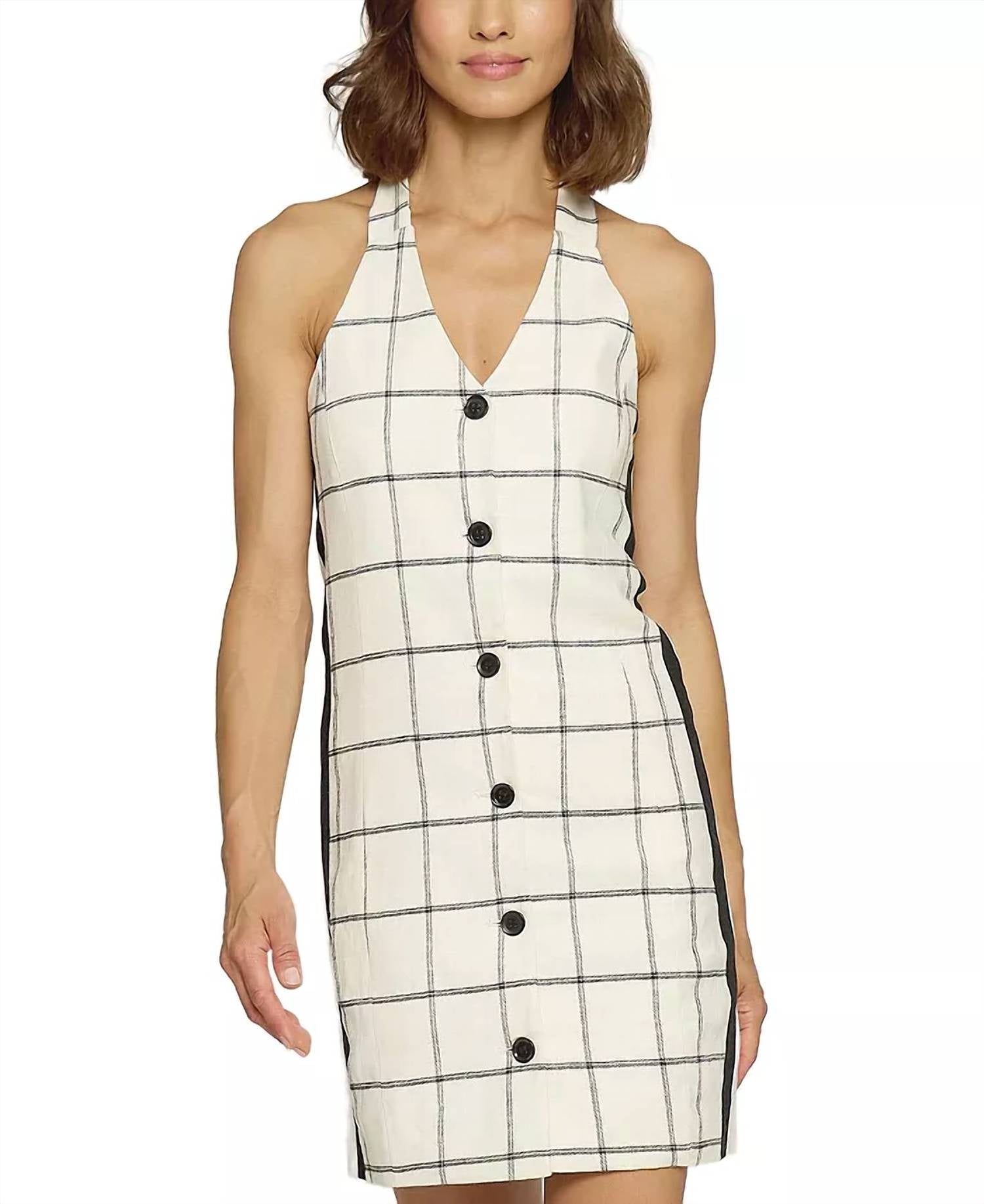 Central Park West - plaid halter dress