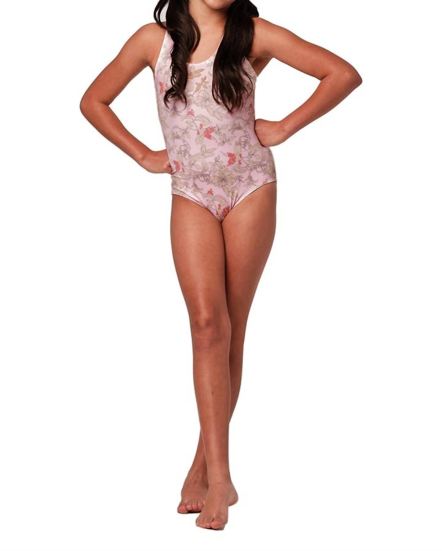 submarine Not Too Basic Swimsuit in garden pink - kids' item - detail view