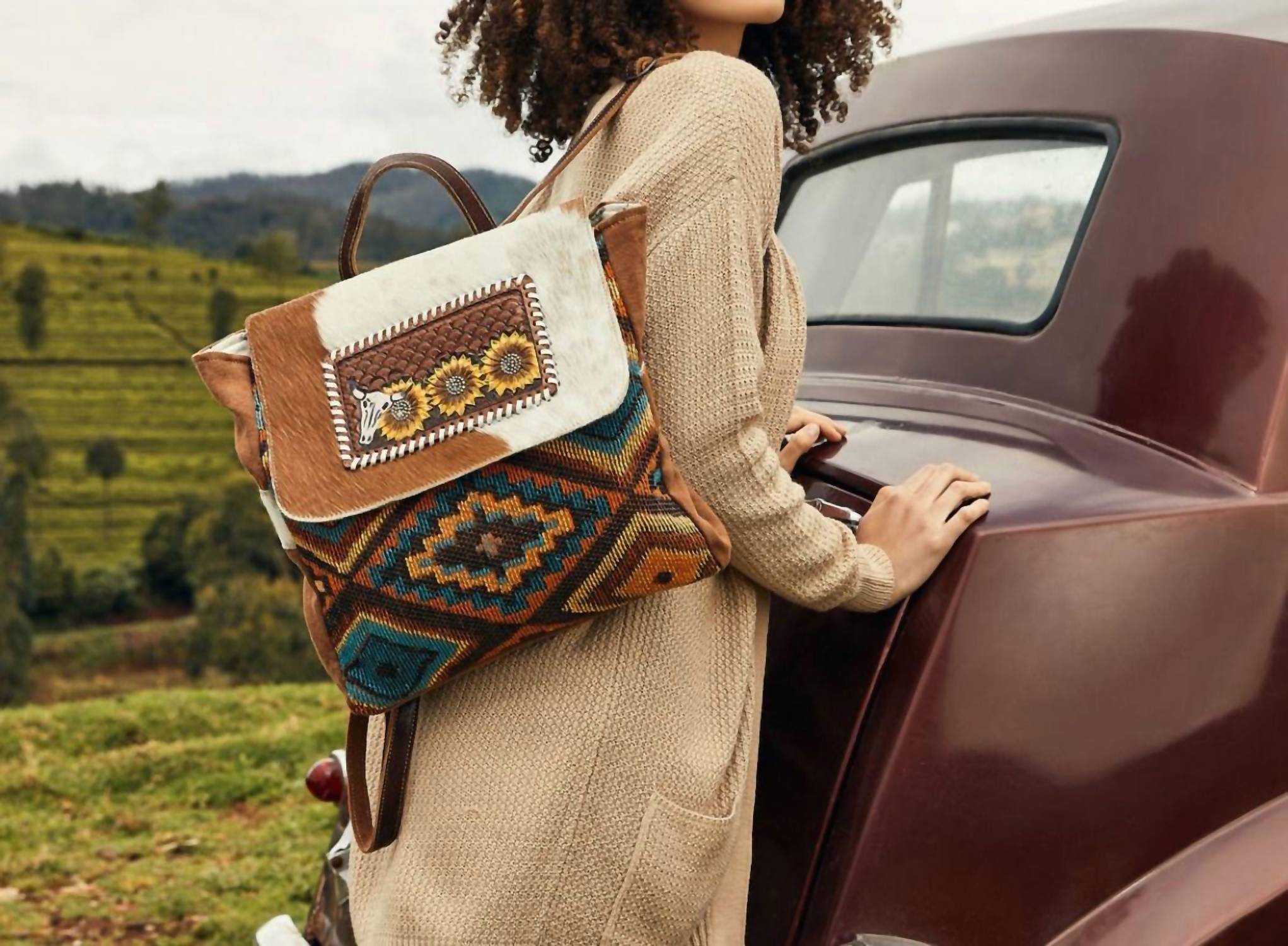 Myra Bags - Women's Primordial Hand-tooled Bagpack