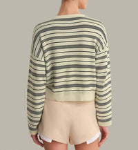 525 America - Cara Striped Henley Pullover