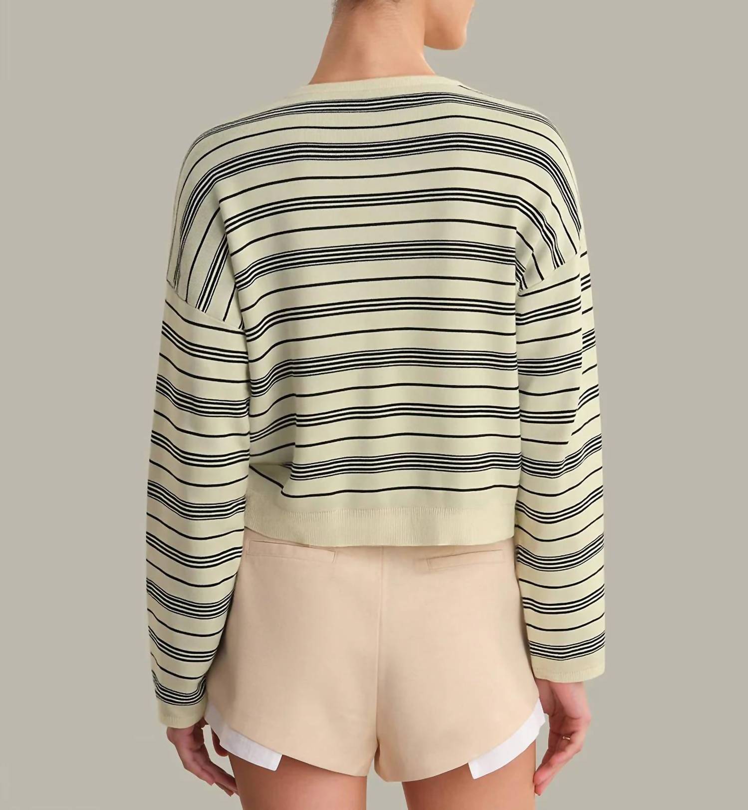 525 America - Cara Striped Henley Pullover