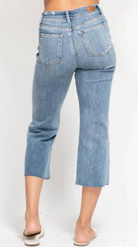 Judy Blue - High Waist Destroy Crop Wide Leg Jeans