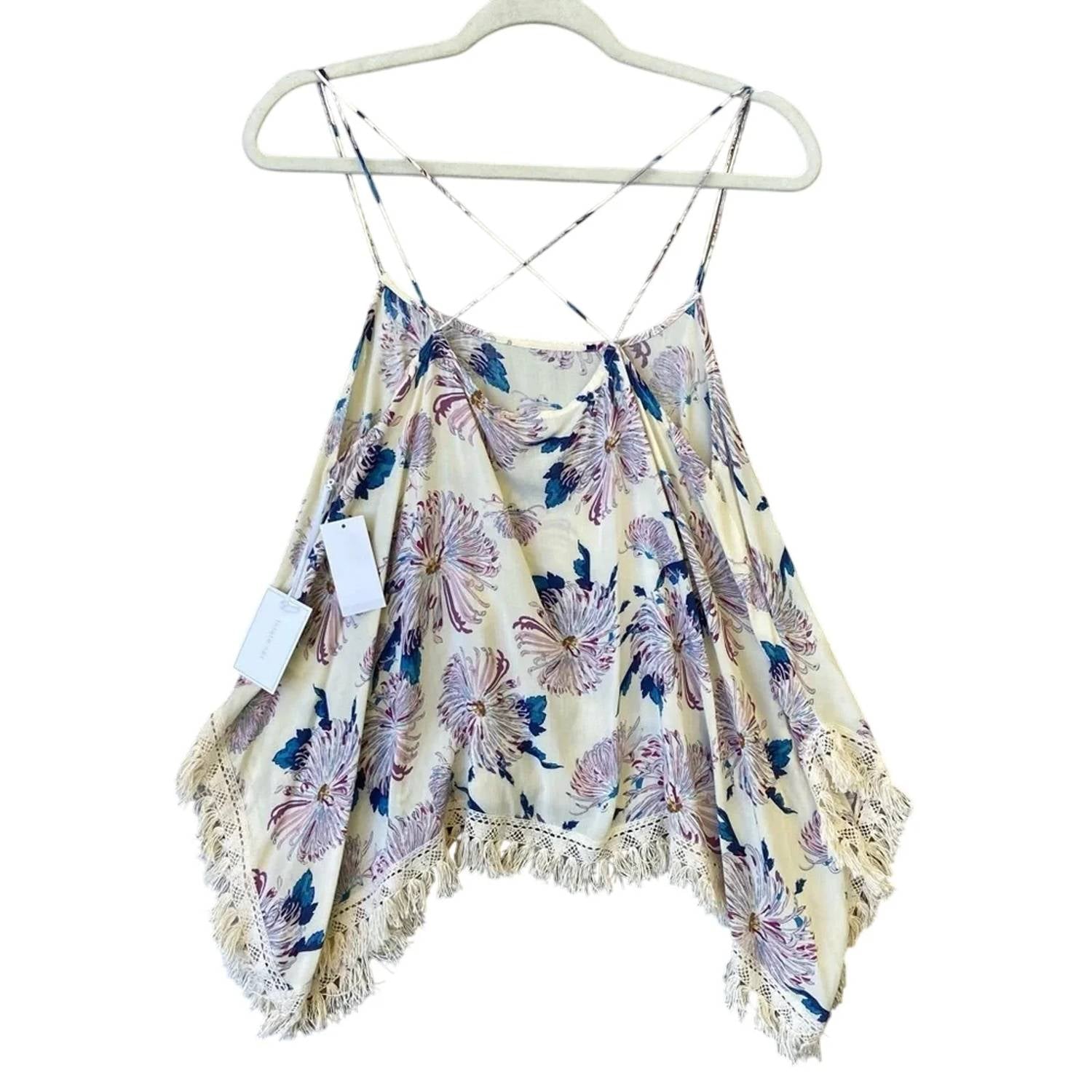 1.State - Women's Spice Market Strappy Lacy Floral Top