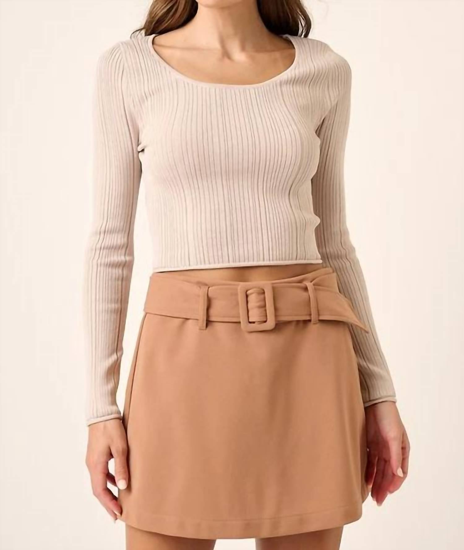 Mittoshop - Scoop Neck Rib Knit Sweater