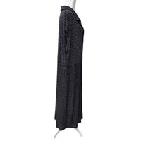 Vikki Vi Women's Sleeveless Front Button Square Dot Pattern Midi Dress in black - women's dress - view 4