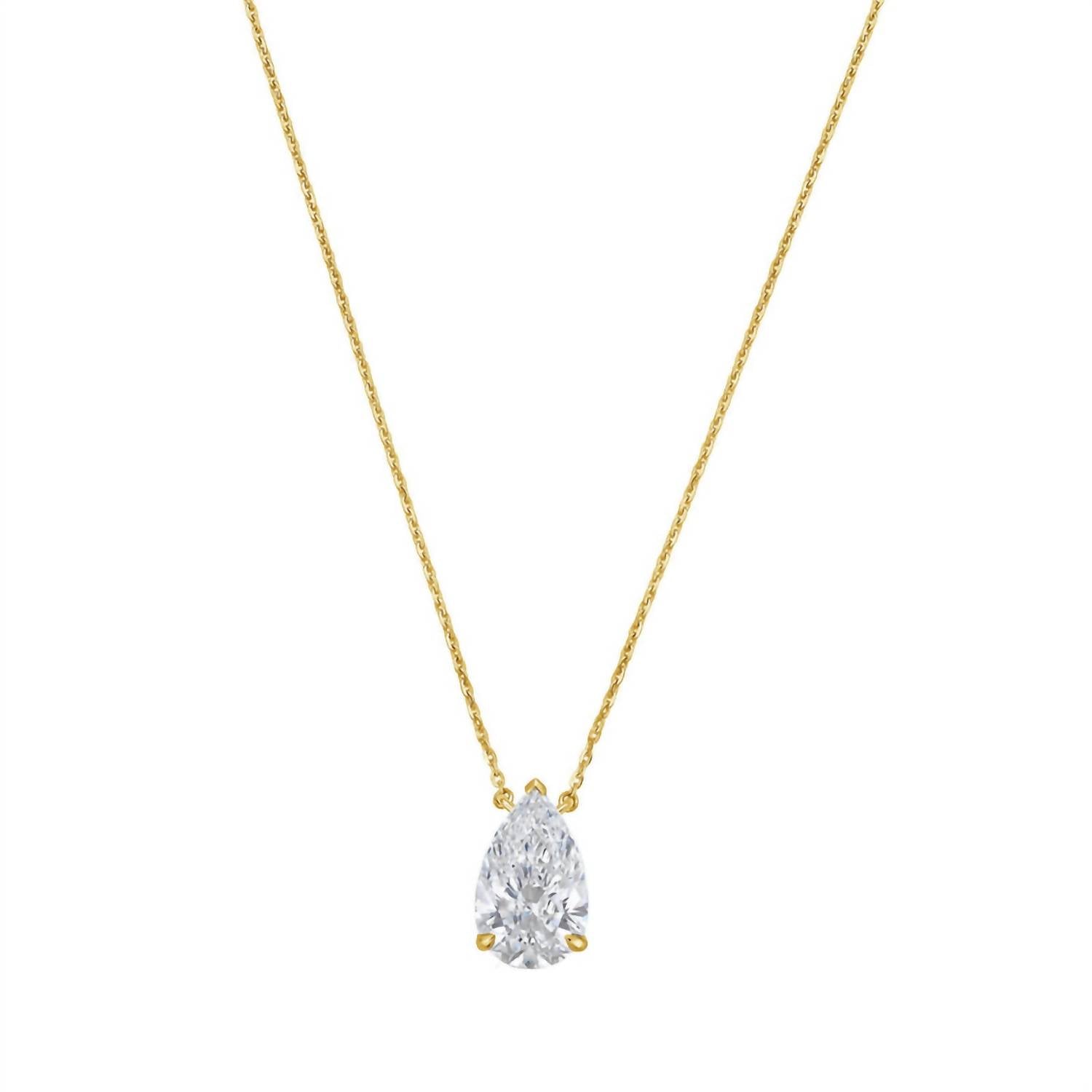 Diana M Jewels - 6.00 Cts Lab Grown Pear East West Diamond Pendant Necklace