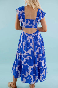 Pretty Follies - Open Back Printed Maxi Dress